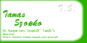 tamas szopko business card